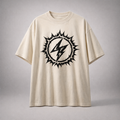 SELYLOVE FRACTURE BLADE TEE – Washed Cream Oversized Graphic T-Shirt