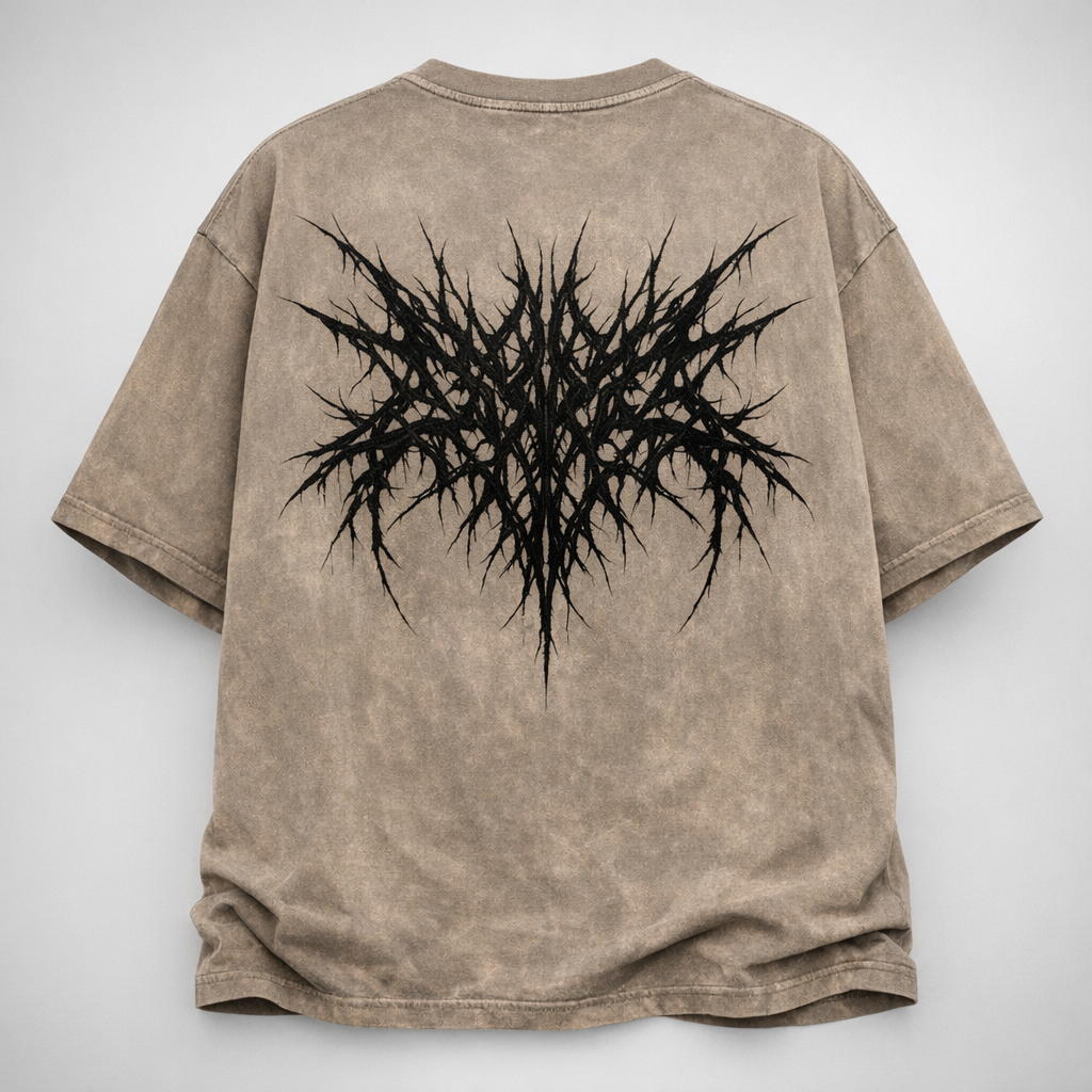 SELYLOVE ABYSS VEIN TEE – Washed Clay Oversized
